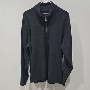 Eddie Bauer Men's Charcoal Zip-Up Sweater